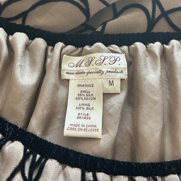 Whimsigoth Burnout Velvet Silk Dress Size M Black Floral Ruched Sleeve Cocktail - Picture 4 of 5